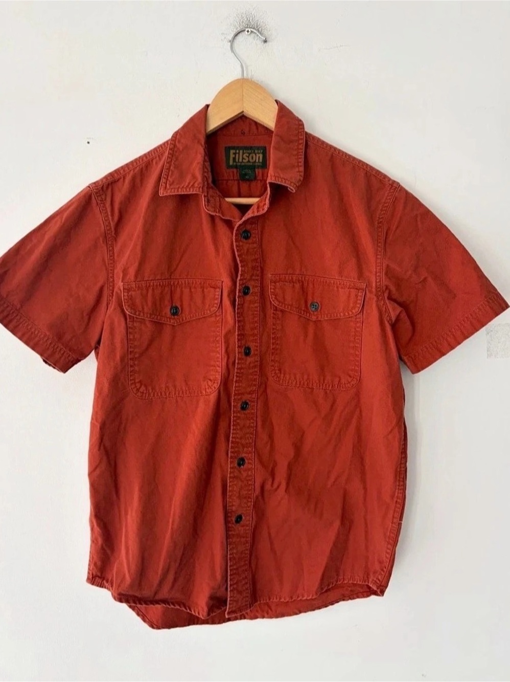 Filson Mens Field Red Grouse Short Sleeve Button Shirt Size XS